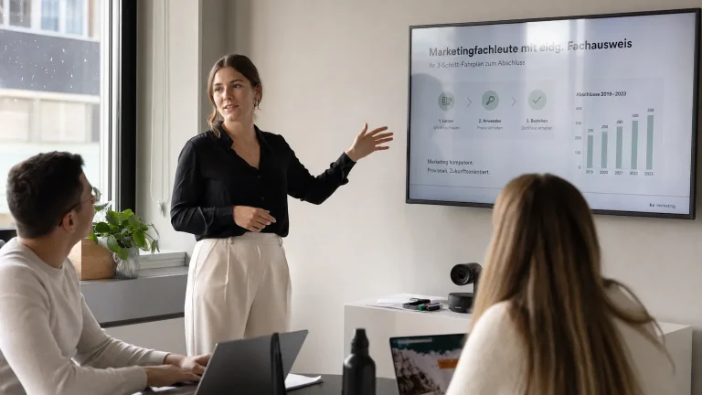 Mit dem eidg. Fachausweis Marketingfachleute übernimmst Du Konzept- und Projektverantwortung im Marketing