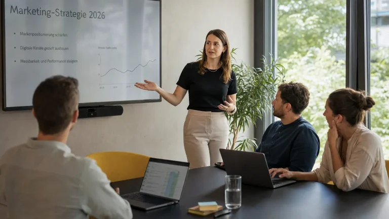 Im Marketing-Management führst Du Strategie, Budget und Team zusammen - genau diese